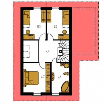 Grundriss des Obergeschosses - PREMIER 186